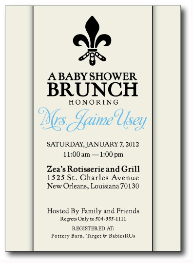 The Safety Pin Fleur de Lis Invitation Front