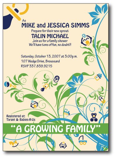 The Growing Baby Invitation Front