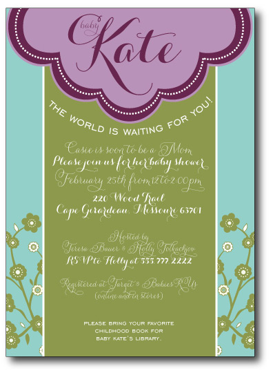 Baby's First Library Invitation Front