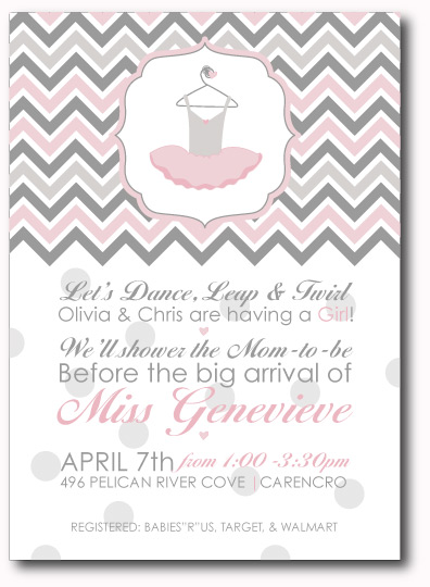 Dance, Leap & Twirl Invitation Front